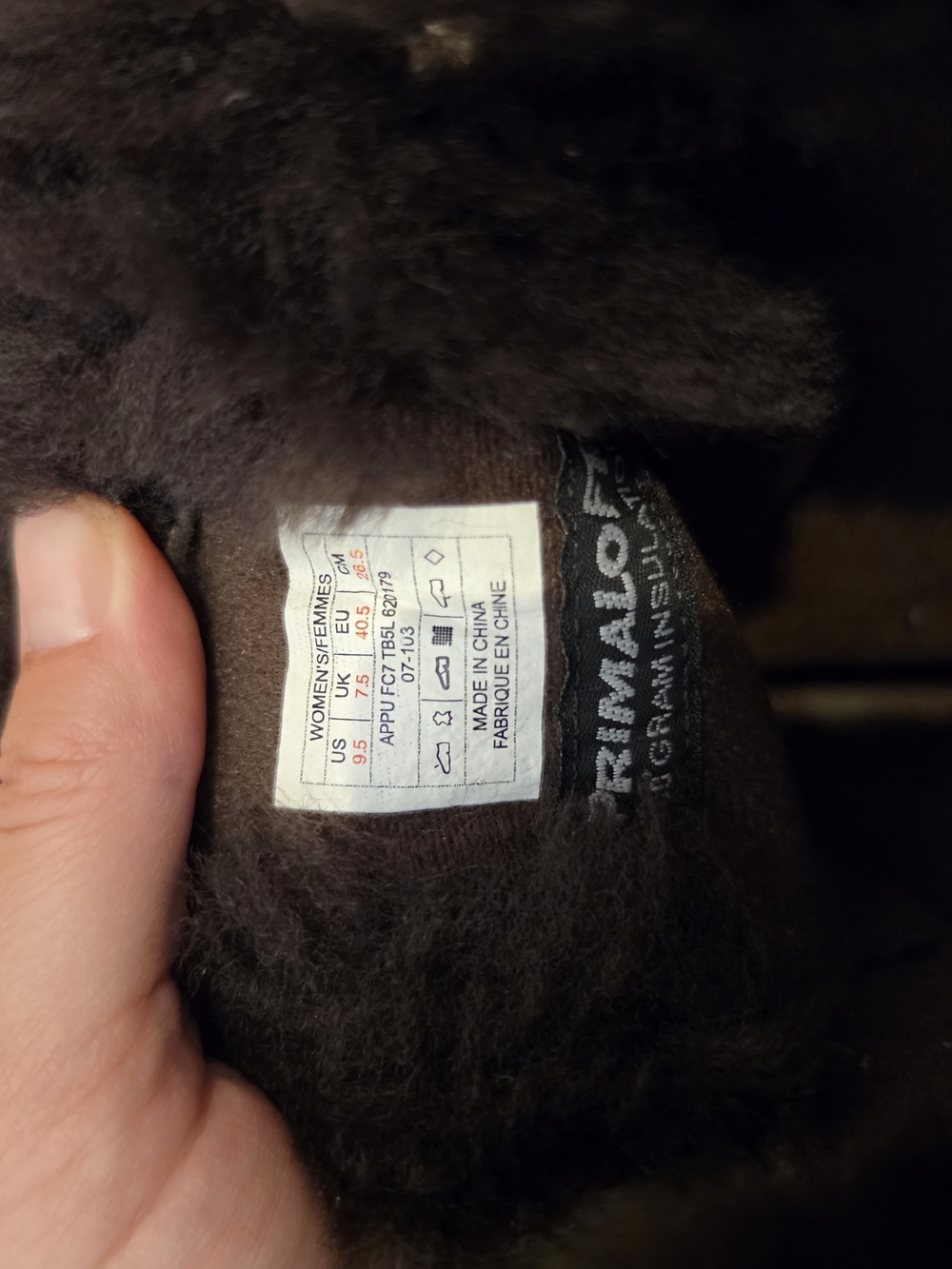 The North Face Womens Sz 9.5 Primaloft 200 Gram Insulation Boots Brown Suede Fur - Picture 3 of 6